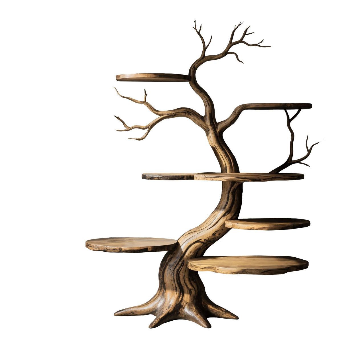 Everwood Sculpted Timber Tree Bookshelf