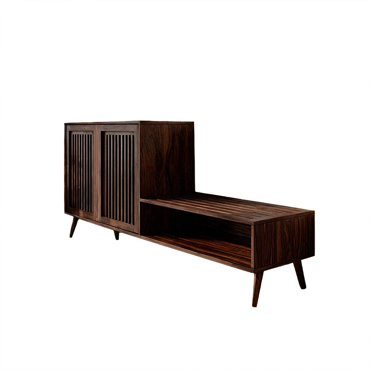 Lioren Solid Wood Entryway Bench Shoe Rack With Storage And Low Cabinet