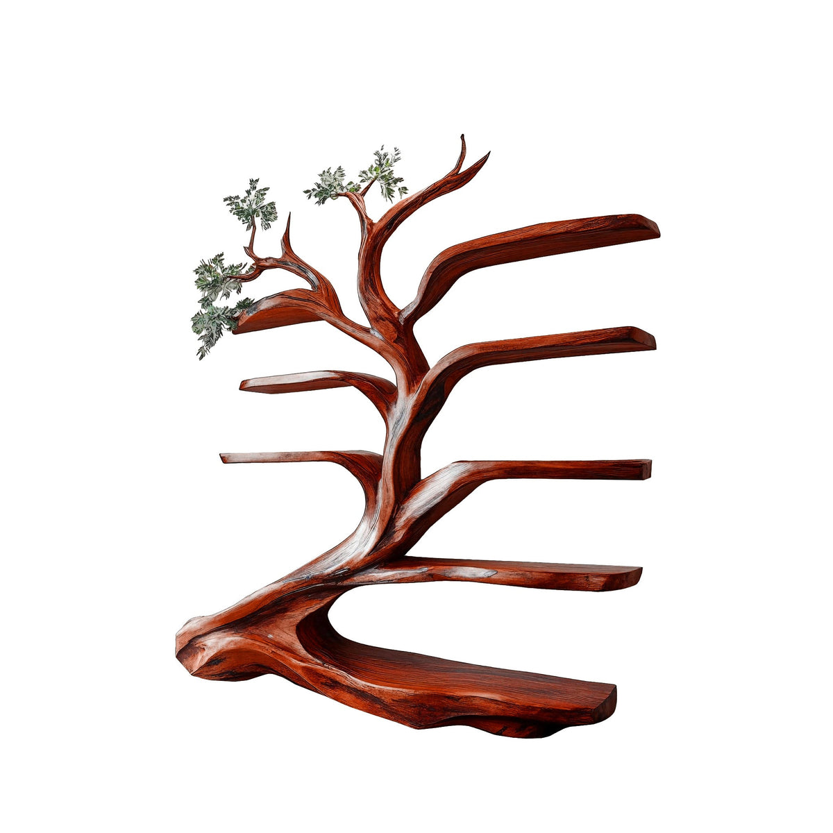 Sylvara Flow Handcrafted Live Edge Tree Bookshelf