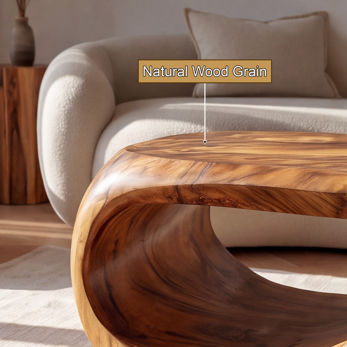 Flowloop Sculpted Solid Wood Coffee Table