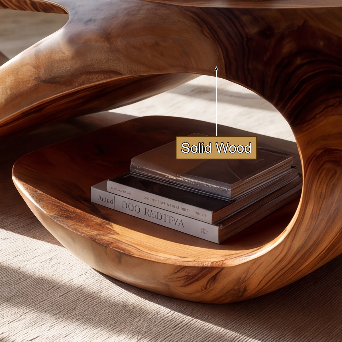Flowloop Sculpted Solid Wood Coffee Table